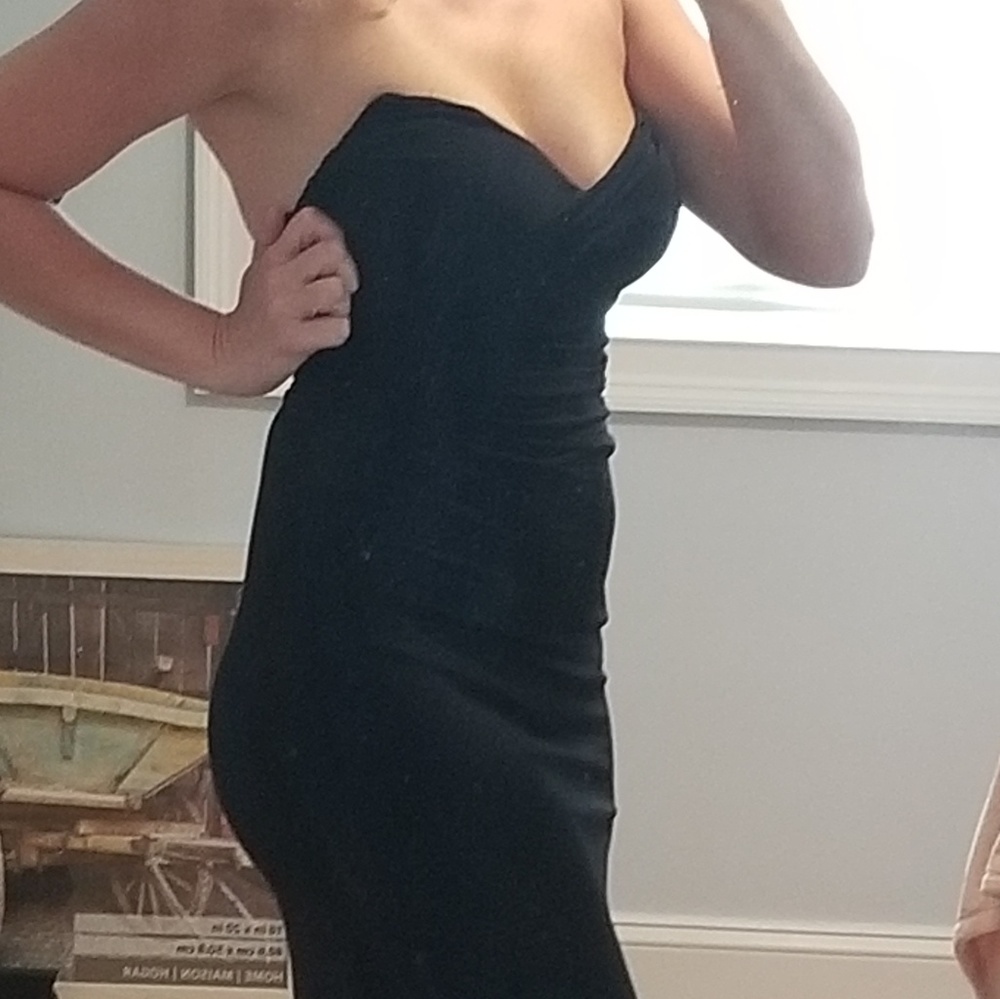 Womens black tie full length gown